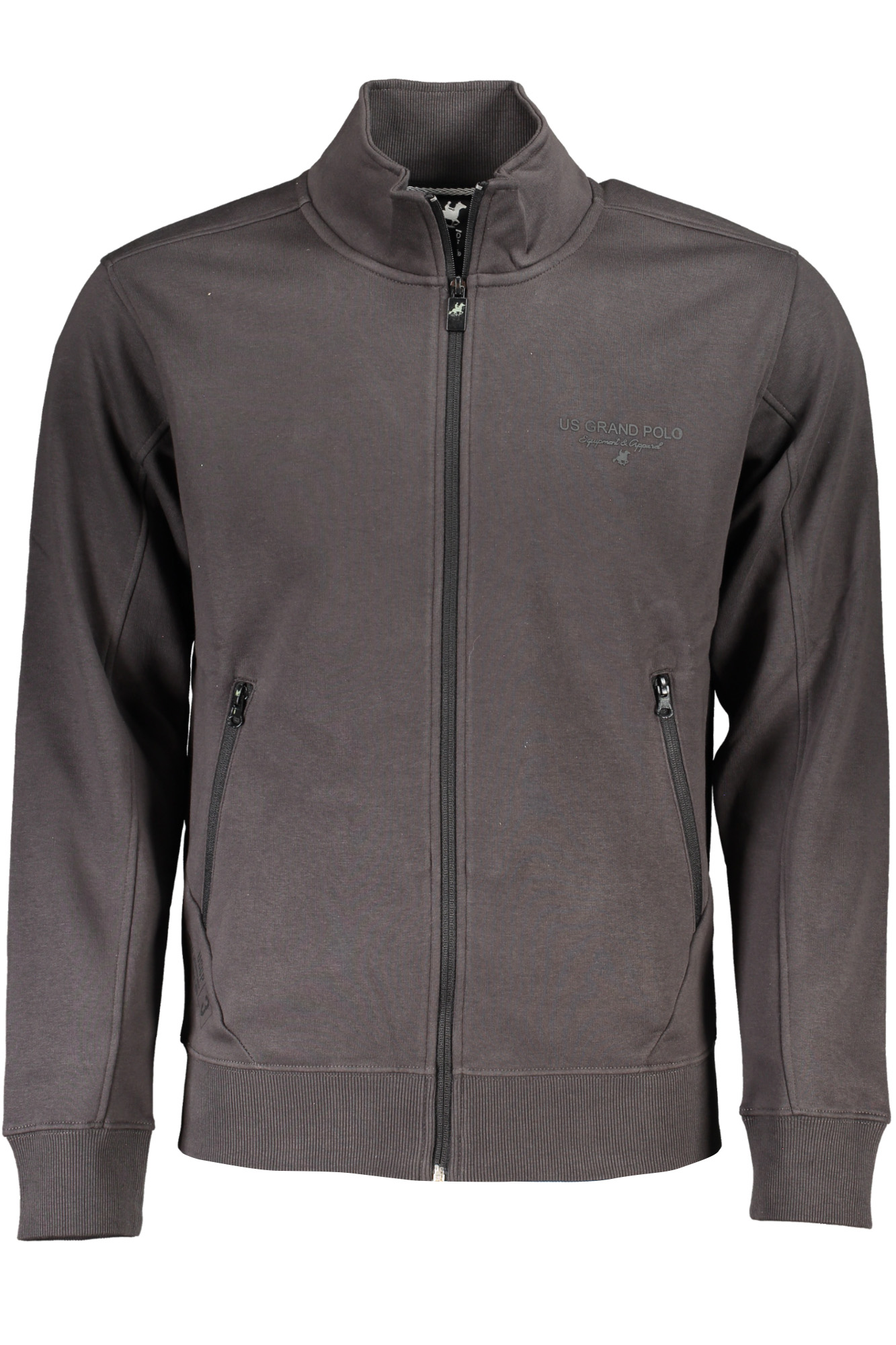 US GRAND Herren-Sweatshirt mit Reißverschluss, grau