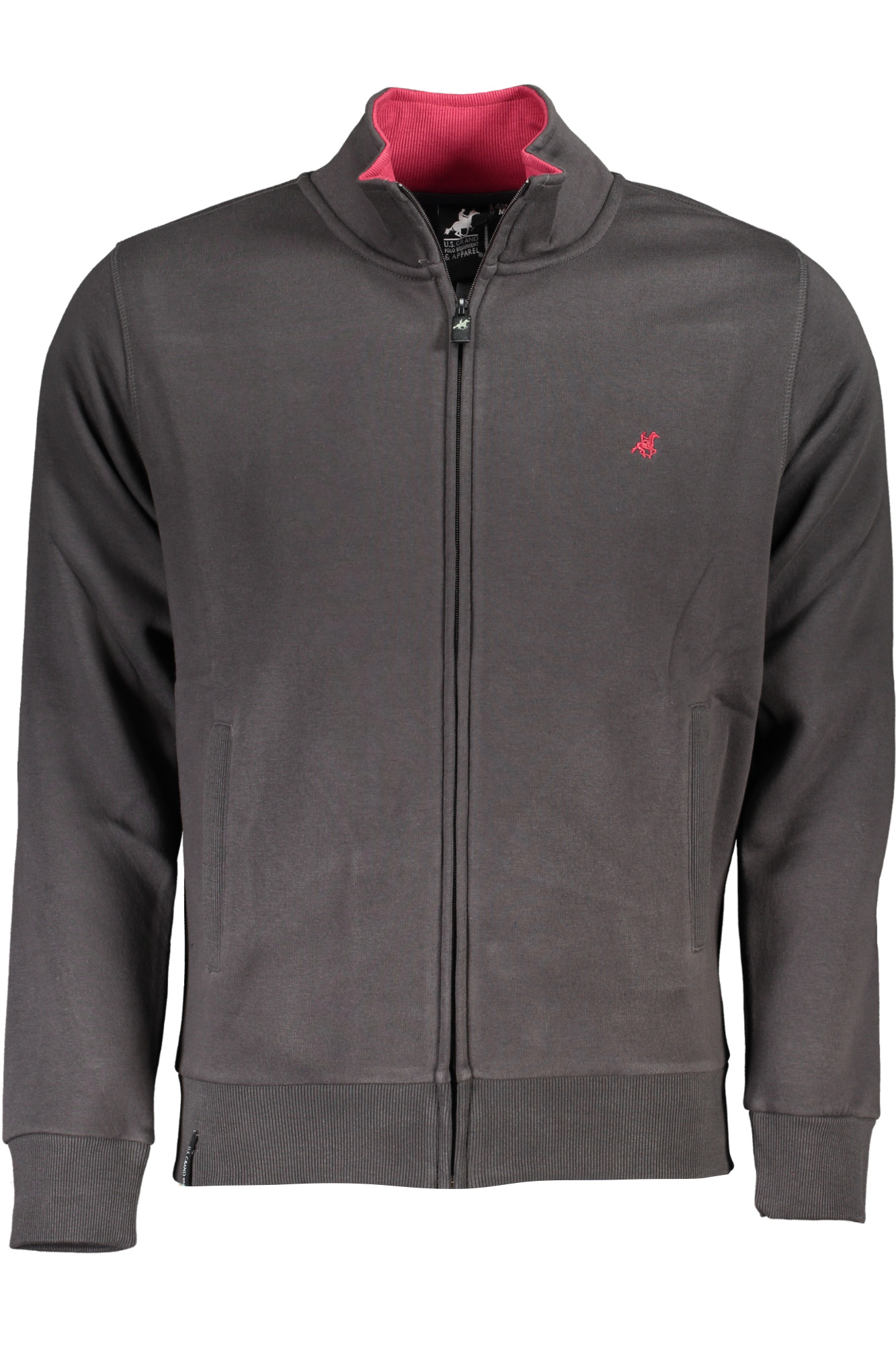 US GRAND Herren-Sweatshirt mit Reißverschluss, grau