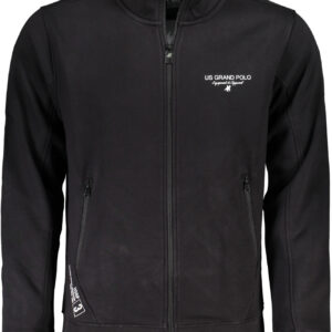 US GRAND Herren-Sweatshirt mit Reißverschluss, schwarz