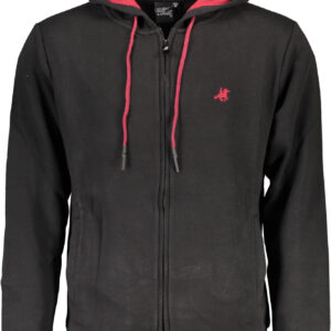 US GRAND Herren-Sweatshirt mit Reißverschluss, schwarz