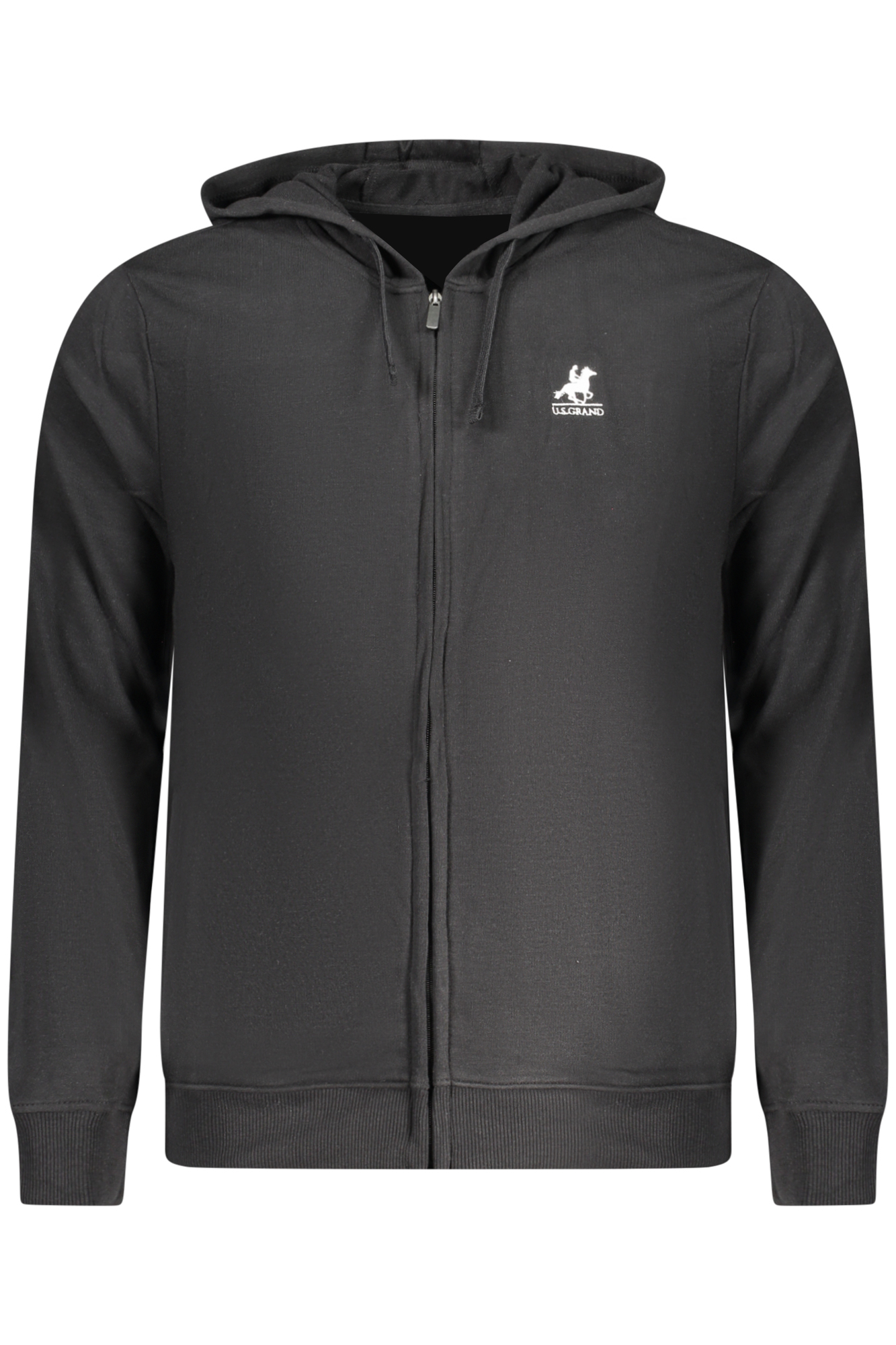 US GRAND Herren-Sweatshirt mit Reißverschluss, schwarz