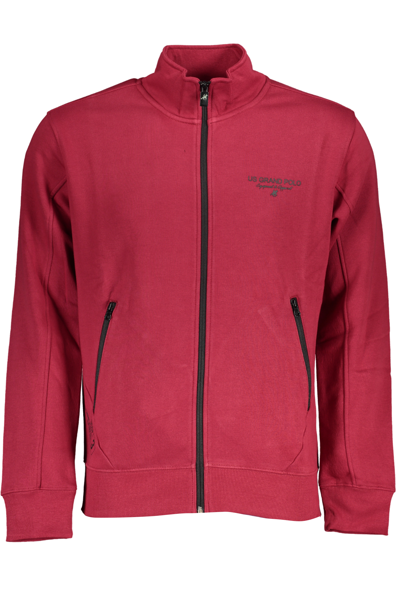 US GRAND RED Herren-Sweatshirt mit Reißverschluss