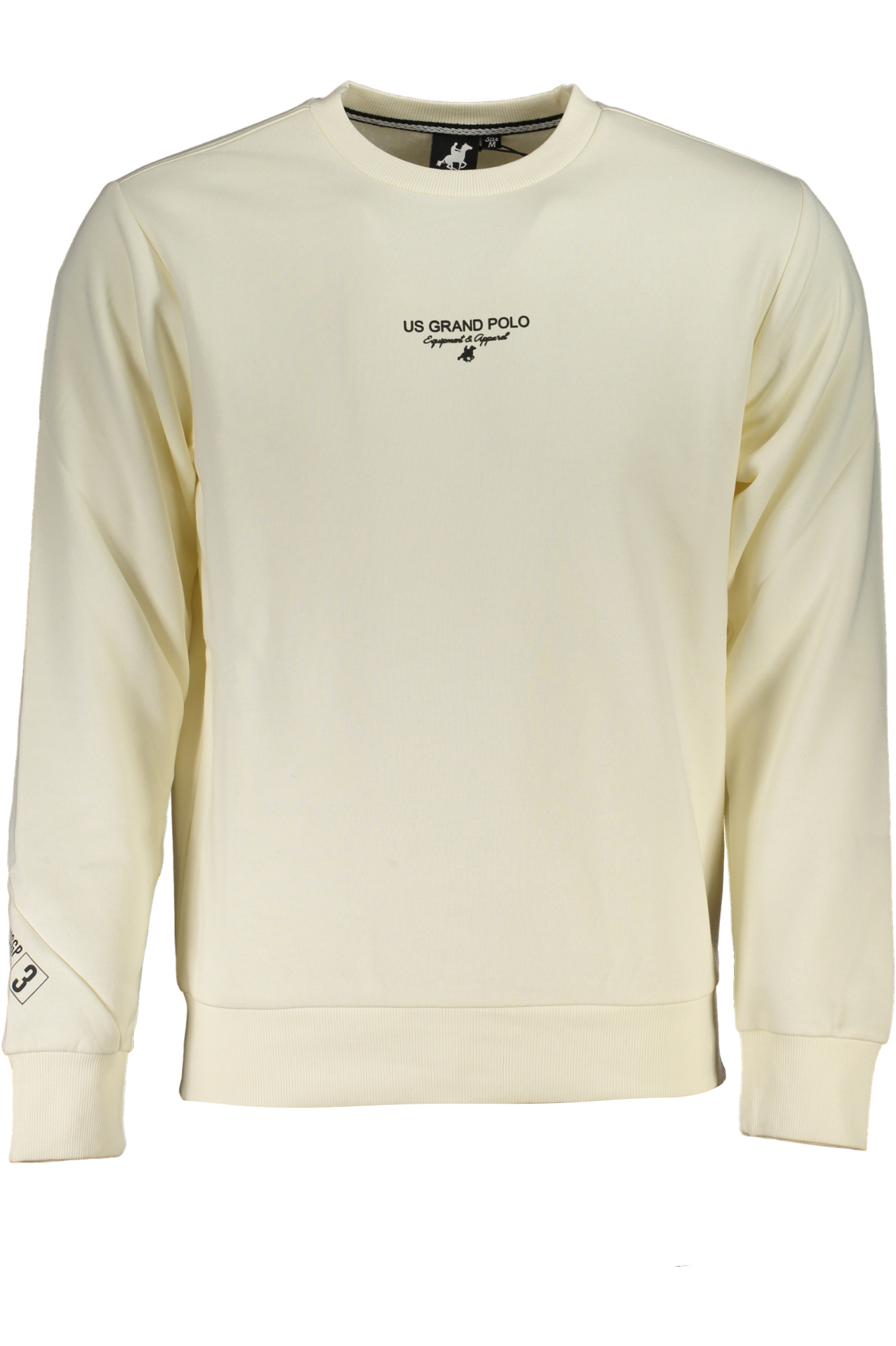US GRAND Herren-Sweatshirt mit Reißverschluss, weiß