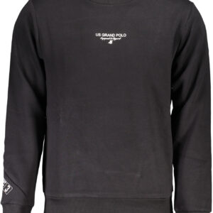 US GRAND Herren-Sweatshirt mit Reißverschluss, schwarz