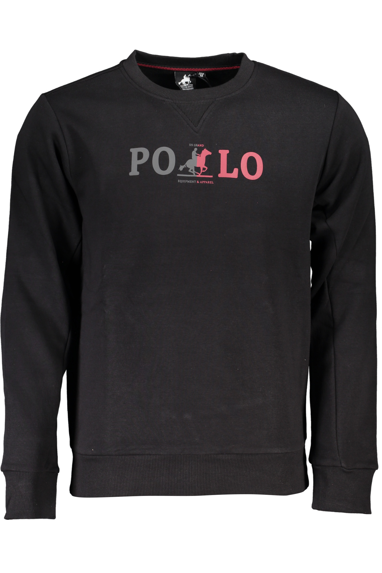 US GRAND Herren-Sweatshirt mit Reißverschluss, schwarz