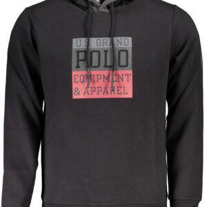 US GRAND Herren-Sweatshirt mit Reißverschluss, schwarz