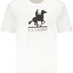 US GRAND Herren-T-Shirt mit kurzen Ärmeln, weiß
