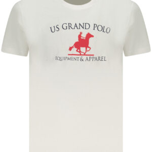 US GRAND Herren-T-Shirt mit kurzen Ärmeln, weiß