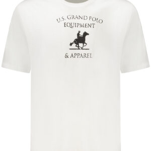 US GRAND Herren-T-Shirt mit kurzen Ärmeln, weiß