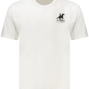 US GRAND Herren-T-Shirt mit kurzen Ärmeln, weiß
