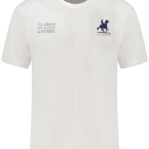 US GRAND Herren-T-Shirt mit kurzen Ärmeln, weiß