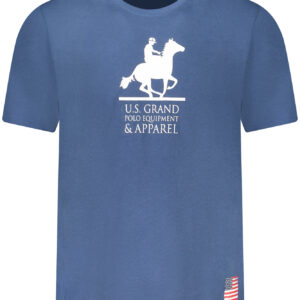 US GRAND Herren-T-Shirt mit kurzen Ärmeln, blau