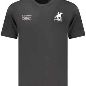 US GRAND Herren-T-Shirt, schwarz, kurzärmelig