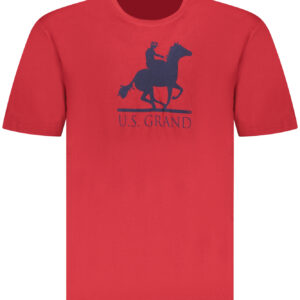 US GRAND Herren-T-Shirt mit kurzen Ärmeln, rot