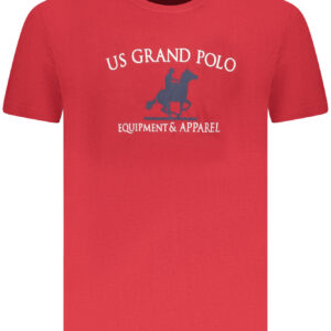 US GRAND Herren-T-Shirt mit kurzen Ärmeln, rot