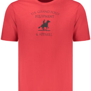 US GRAND Herren-T-Shirt mit kurzen Ärmeln, rot