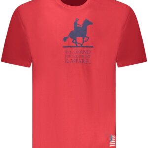 US GRAND Herren-T-Shirt mit kurzen Ärmeln, rot