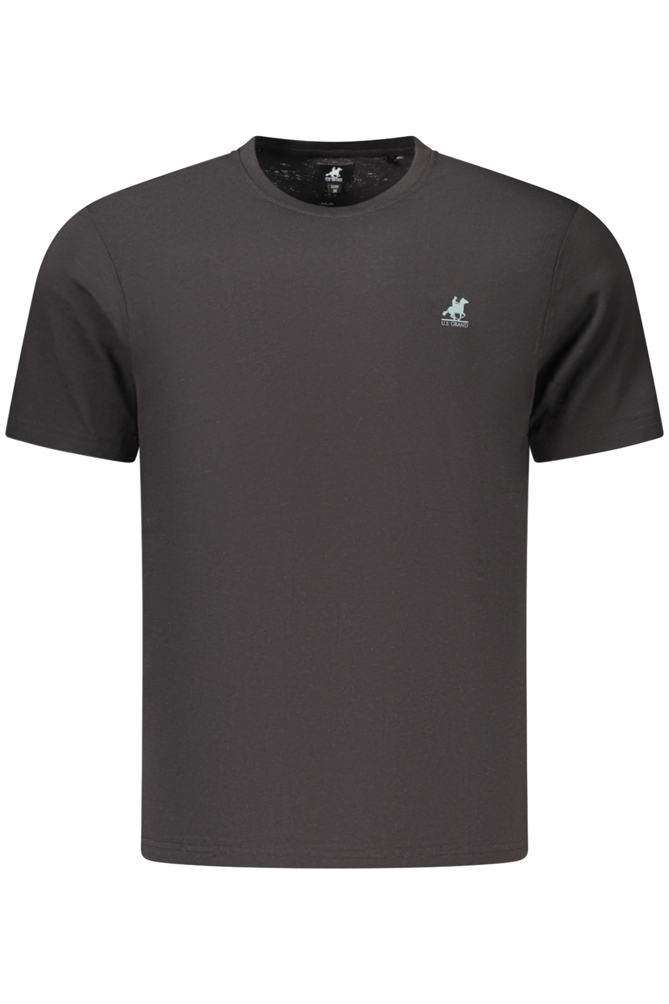 US GRAND Herren-T-Shirt, schwarz, kurzärmelig