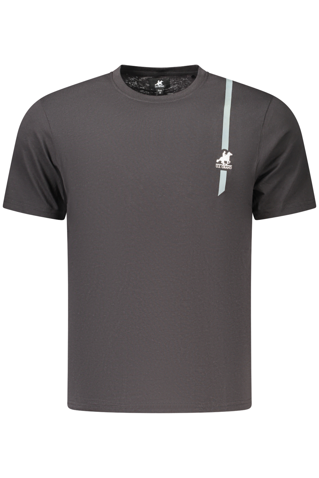 US GRAND Herren-T-Shirt, schwarz, kurzärmelig