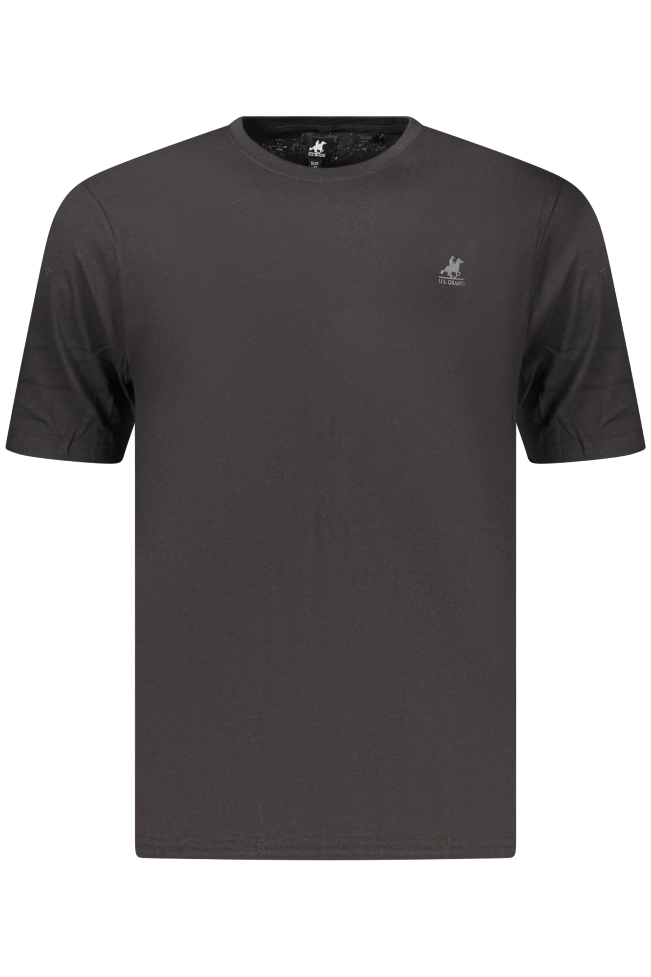 US GRAND Herren-T-Shirt, schwarz, kurzärmelig