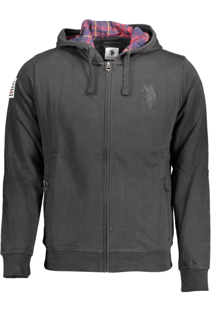 US POLO ASSN. Herren-Sweatshirt, schwarz, mit Reißverschluss