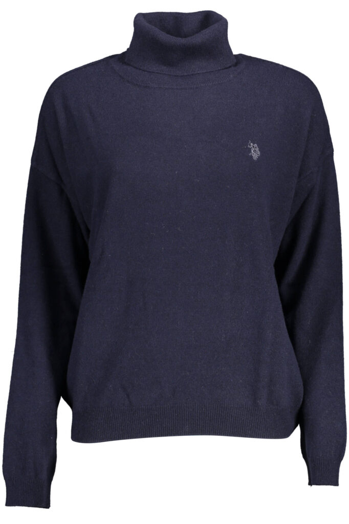 US POLO ASSN. DAMEN BLAUER ROLLKRAGENPULLOVER