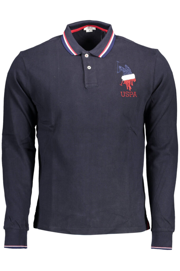 US POLO ASSN. Herren-Poloshirt mit langen Ärmeln, blau