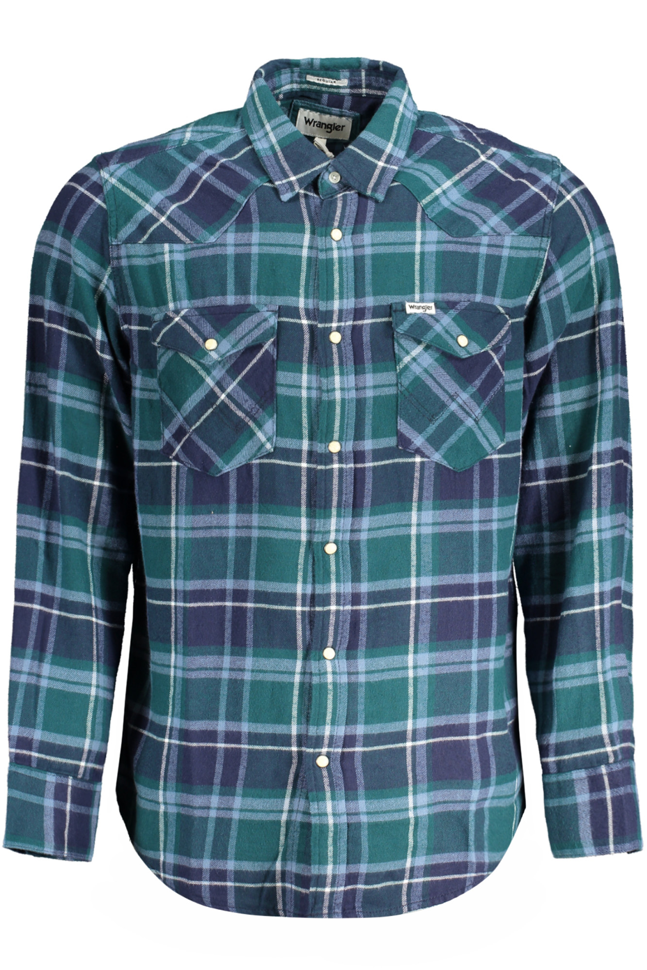 WRANGLER HERREN-GRÜNES LANGARMHEMD