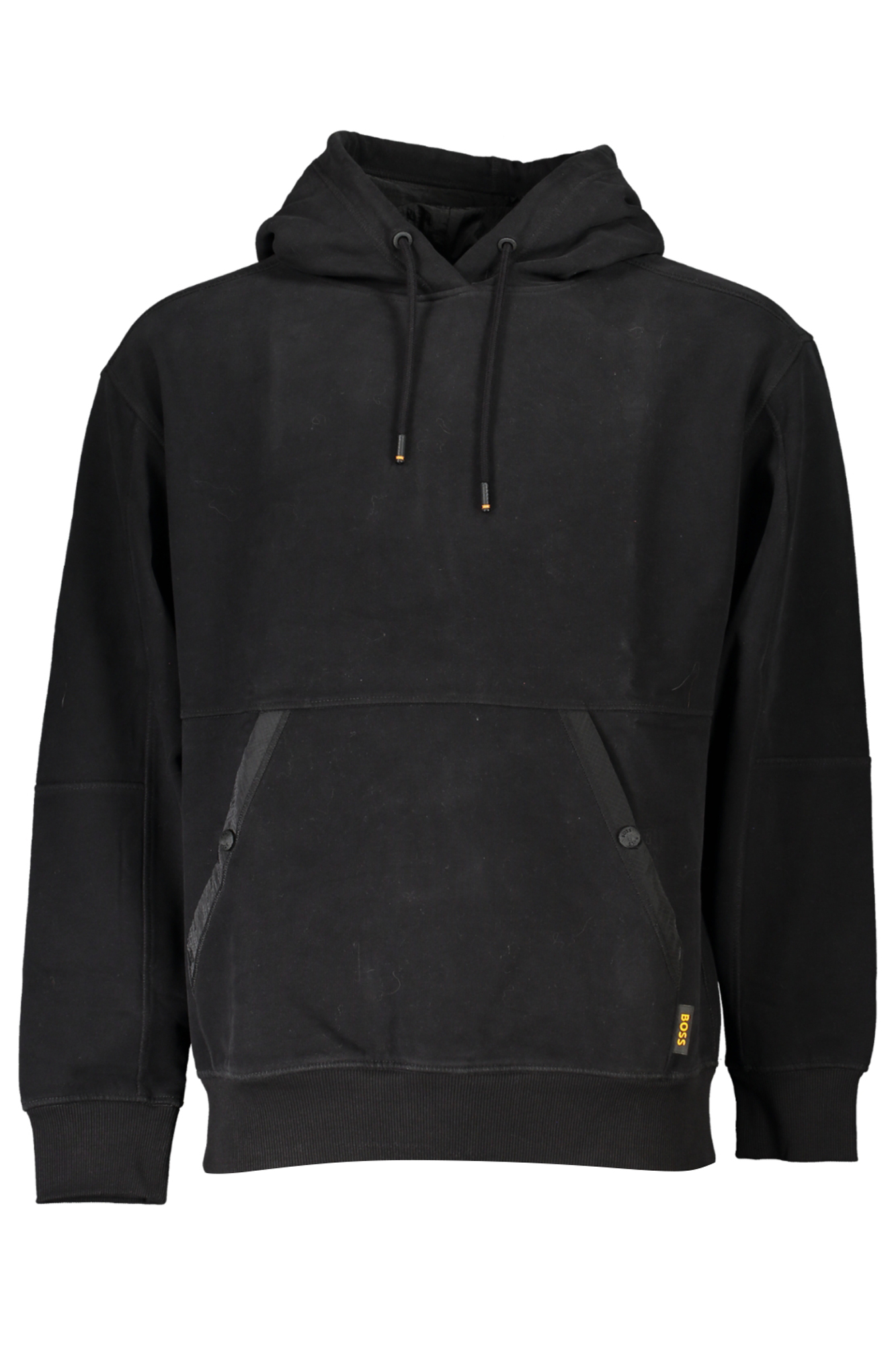 SCHWARZES HUGO BOSS HERREN-SWEATSHIRT MIT ZIP-OUT