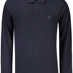 HUGO BOSS Herren-Poloshirt, langärmlig, blau